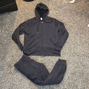 Charcoal Zip-Up Hoodie and Joggers Set